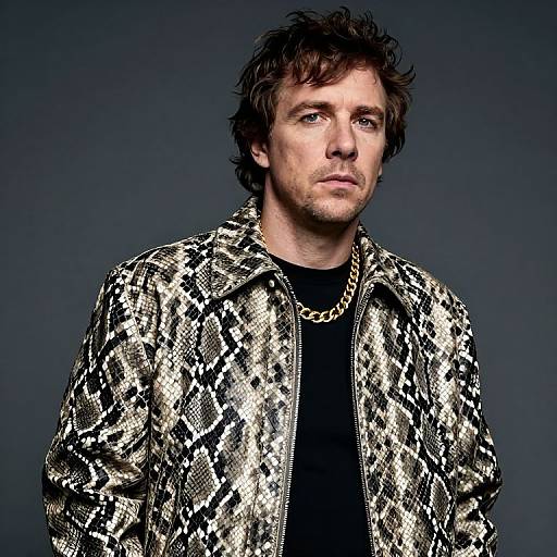 Jesse Eisenberg in Snake Skin Jacket