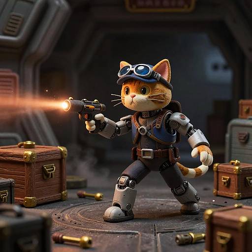 Claymation Space Pirate Cat