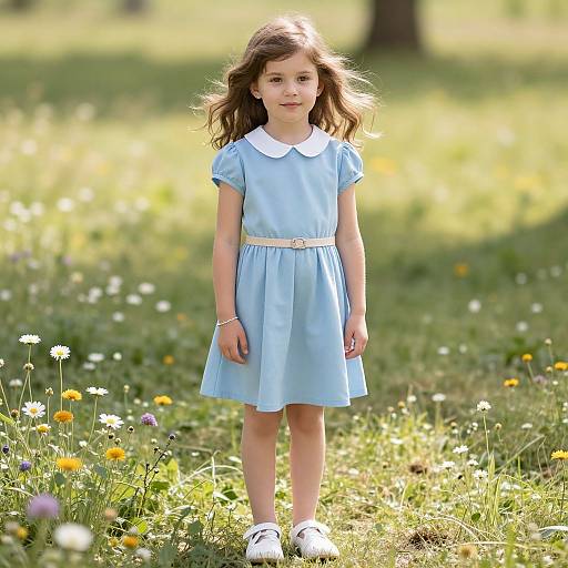 Innocent Girl in Sunny Meadow