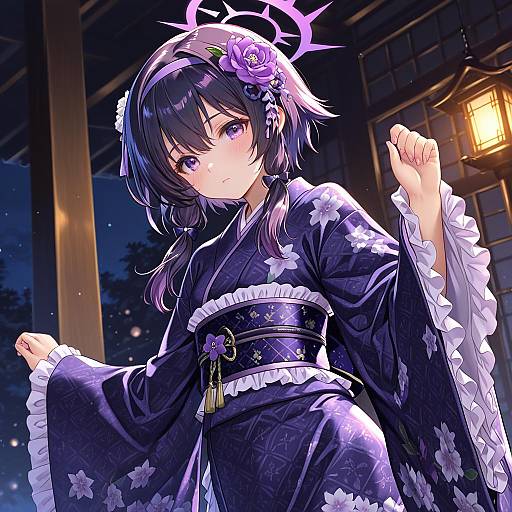 Illustration of Haruka (new year) (blue archive), blue archive in the style of Komatsu eiji