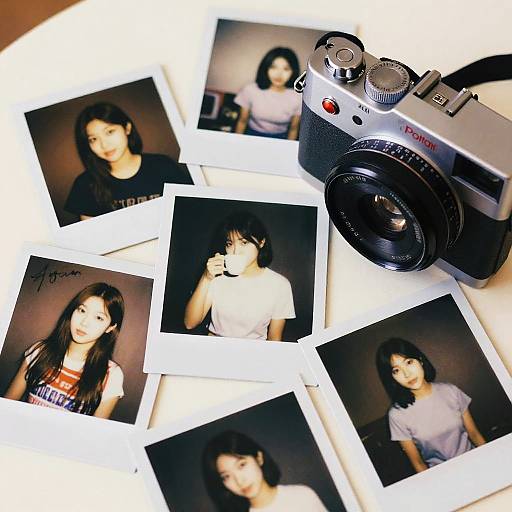 Vintage Polaroid Aesthetic with Camera