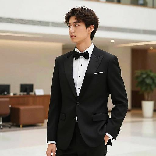 Male Model Side Part in Tuxedo