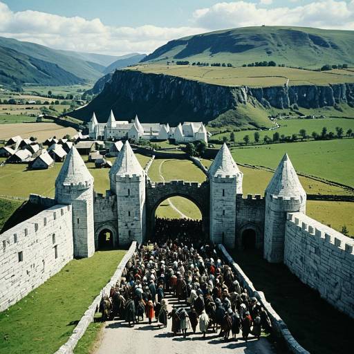 Fantasy City with Majestic Stone Walls