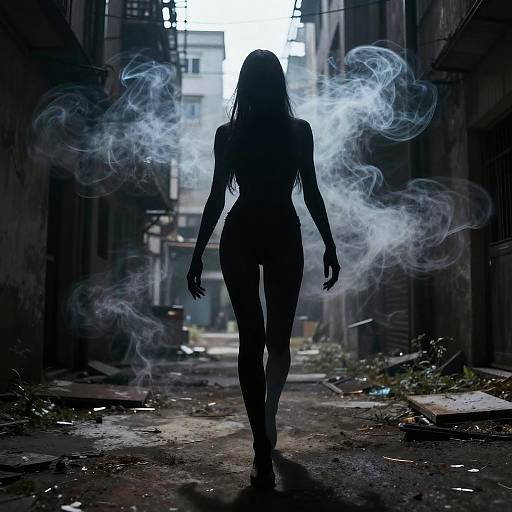 Shadow Entity in Abandoned Urban Alley