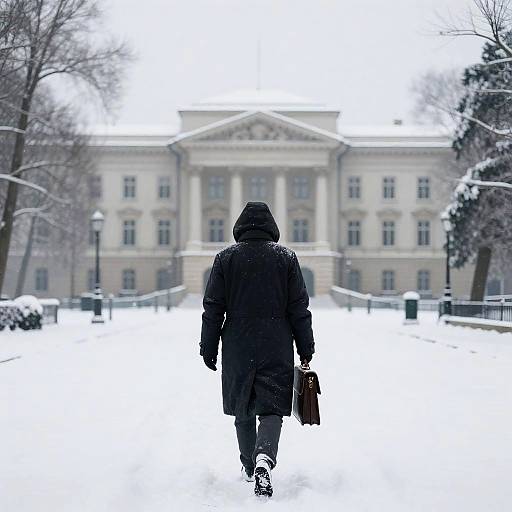 Mysterious Figure in a Winter Landscape