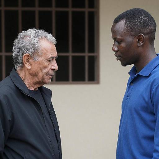 Intense Exchange Between Two Men