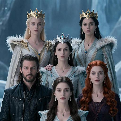 Fantasy Film Characters in Dramatic Scene