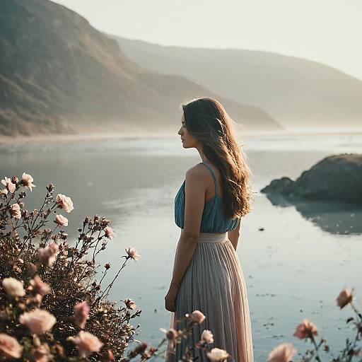 Sepia Dream: Feminine Coastal Reverie