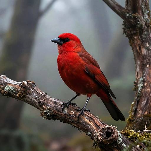 Red Raven on Twisted Ancient Tree