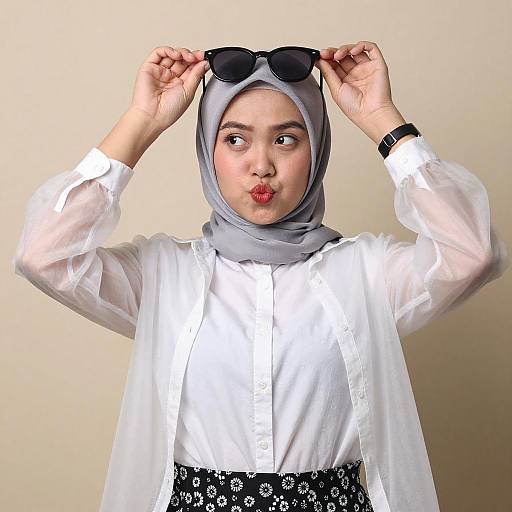 Playful Portrait of Asian Woman