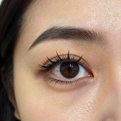 Close-up of Brown Eye with Long Eyelashes