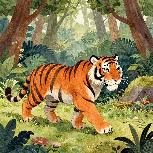 Tiger's Jungle Adventure in Fairy Tale