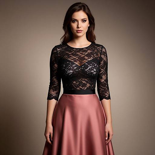 Elegant Woman in Dusky Rose Satin