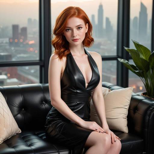 Glamorous Portrait of a Shy Redhead