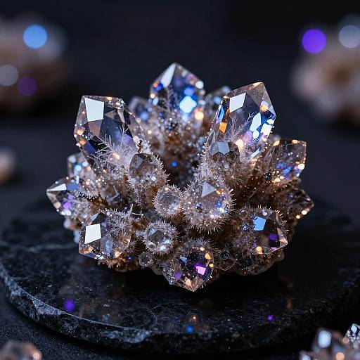 Pulsating Condium Crystal Clusters Macro