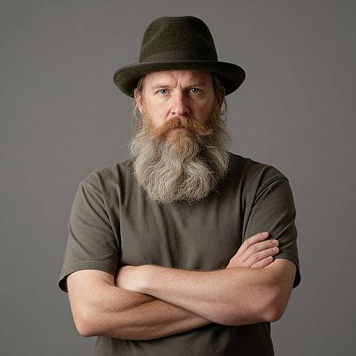 Bearded Man with Green Hat