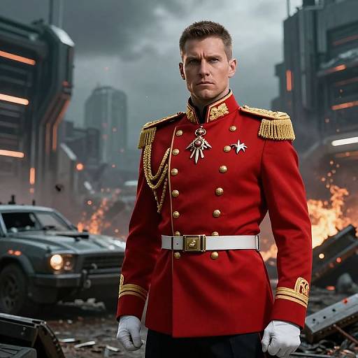 Futuristic Comissar on Battlefield