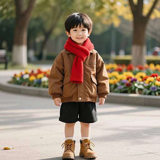 Cheerful Boy in Sunny Park