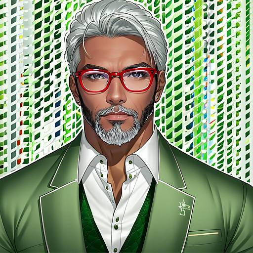 Illustration of Arurandeisu, holostars in the style of Oda non