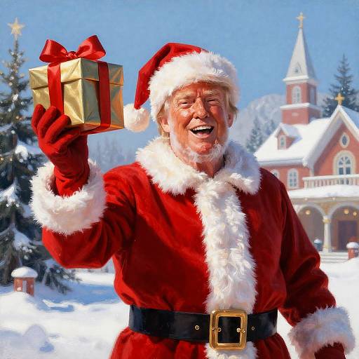 Impressionistic Trump as Santa Claus