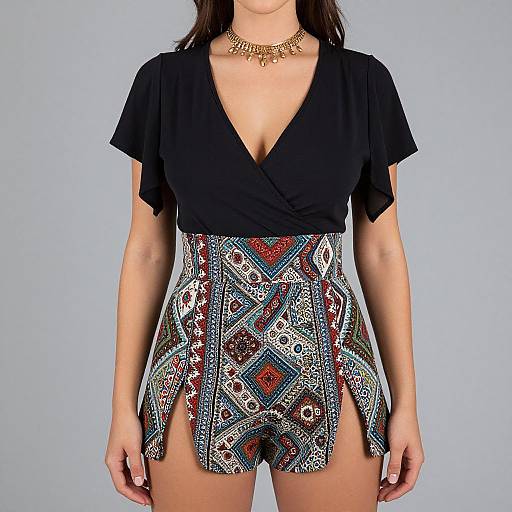 Casual Chic Woman in Tribal Shorts