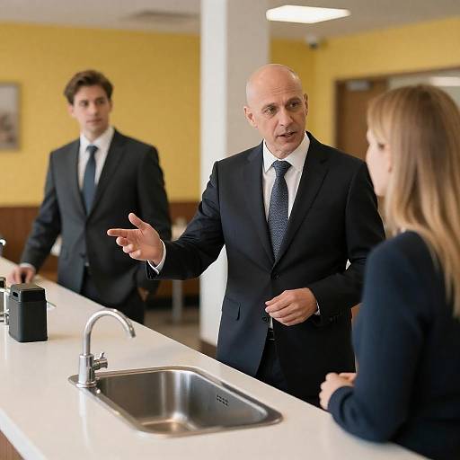 Business Discussion in Restaurant Interior