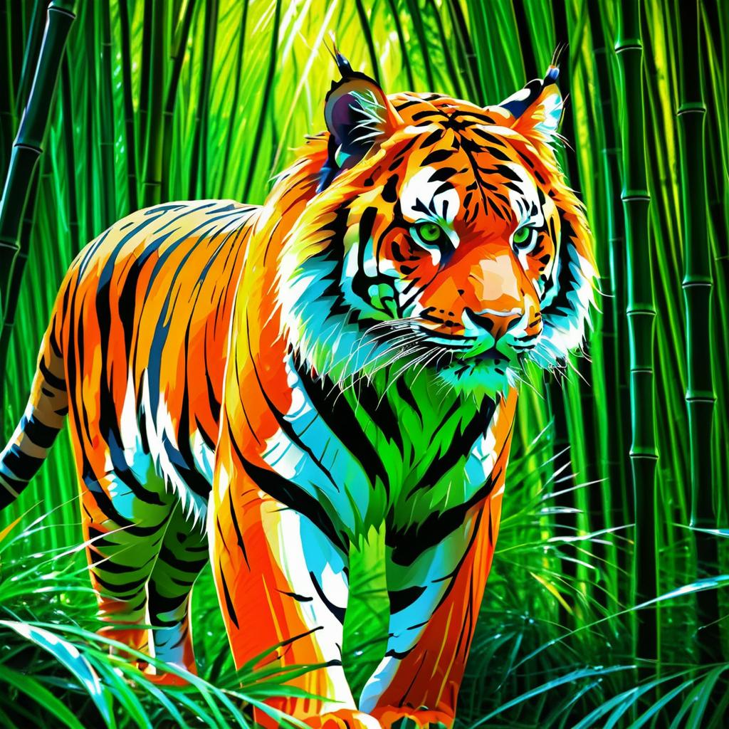 Epic Anime Portrait of a Feral Tiger