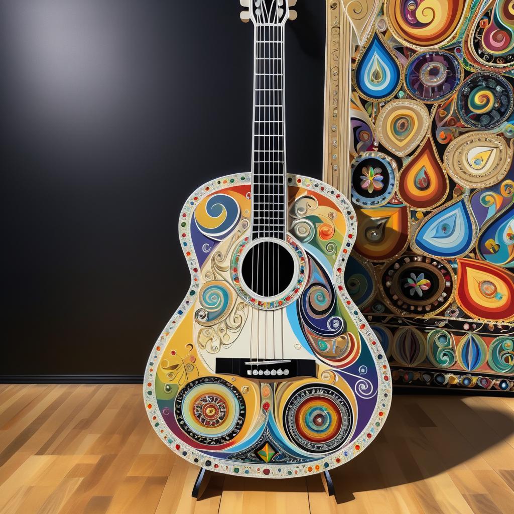 Whimsical Photorealistic Guitar Artwork