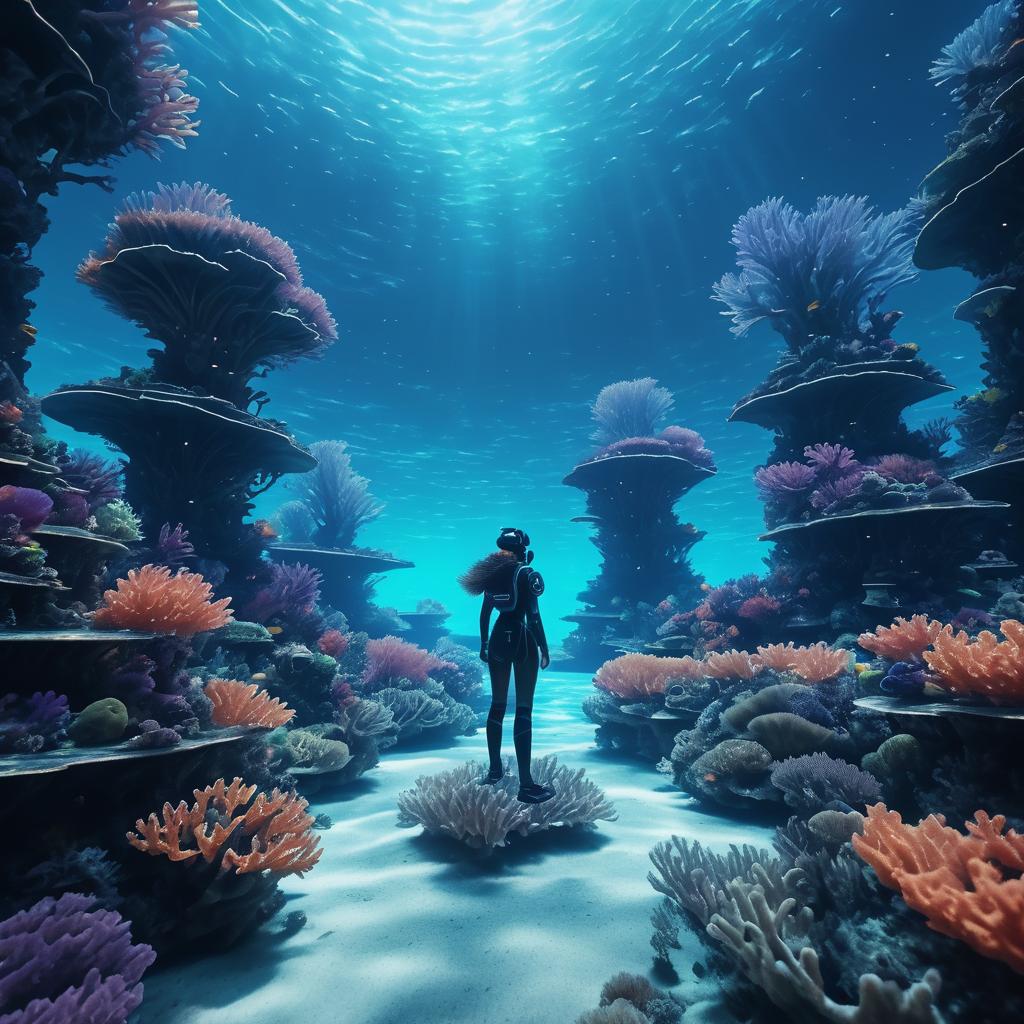 Futuristic Ocean Floor Exploration Scene