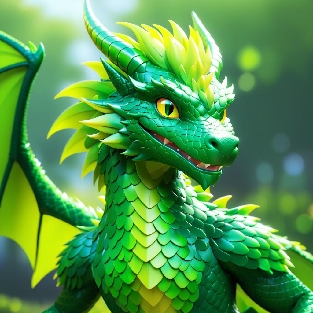 3D Animated Young Male Furry Dragon