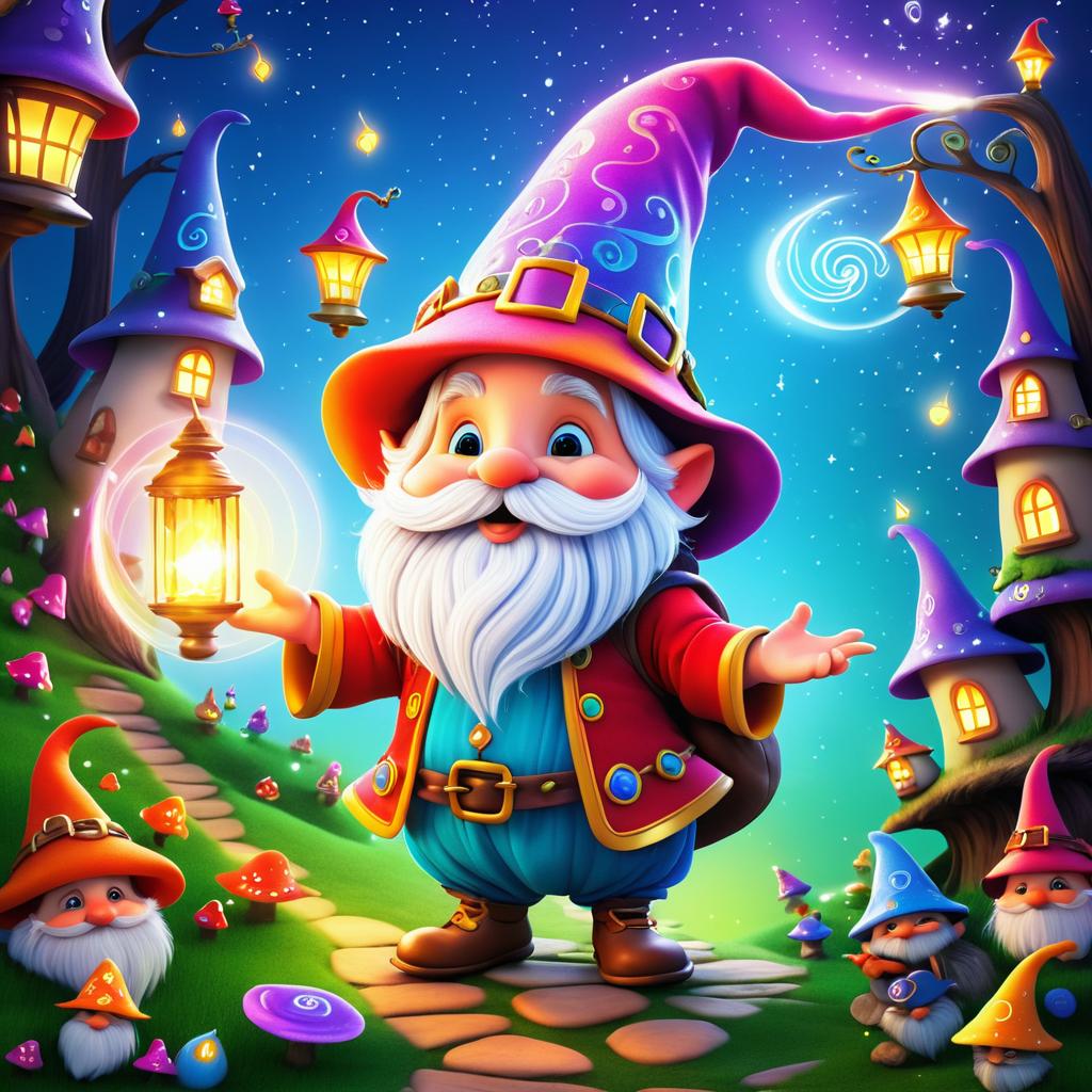 Whimsical Gnome in Colorful Wonderland