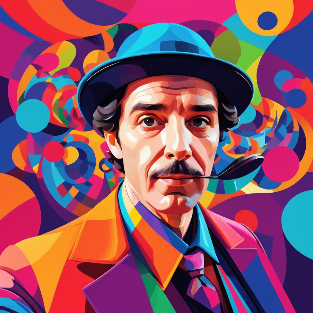 Sherlock Holmes Selfie in Vibrant Art