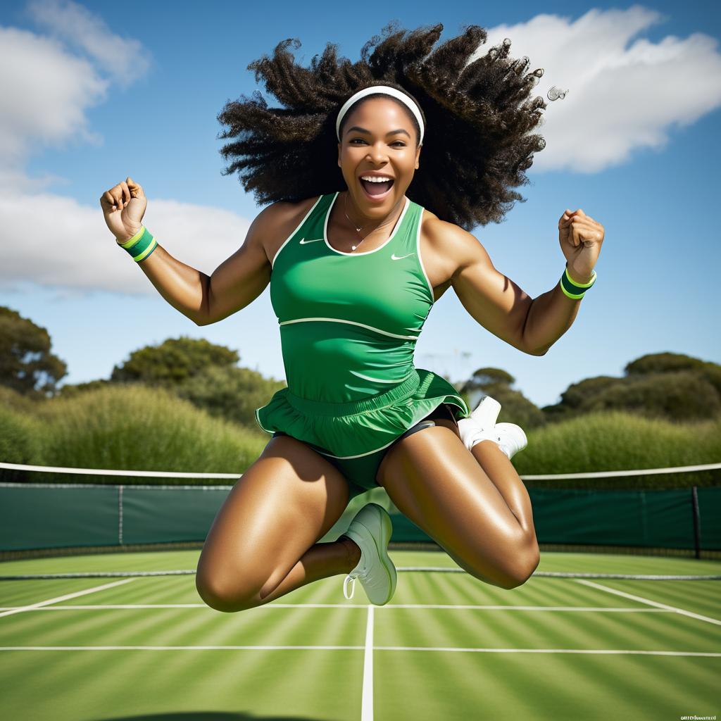 Dynamic Athlete Jumping on Trampoline