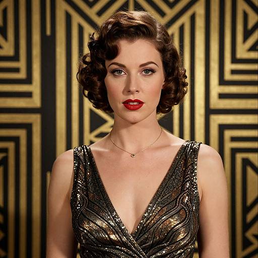 Vintage Art Deco Woman Portrait