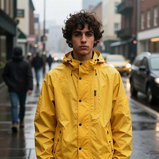 Moody Urban Portrait in Rain