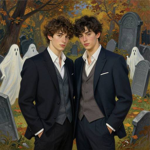 Elegant Ghostly Graveyard Gathering