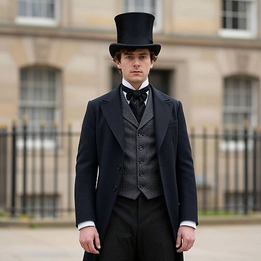 Victorian Man in Top Hat Costume
