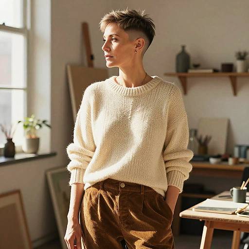 Middle-Aged Female Artist Skin Fade