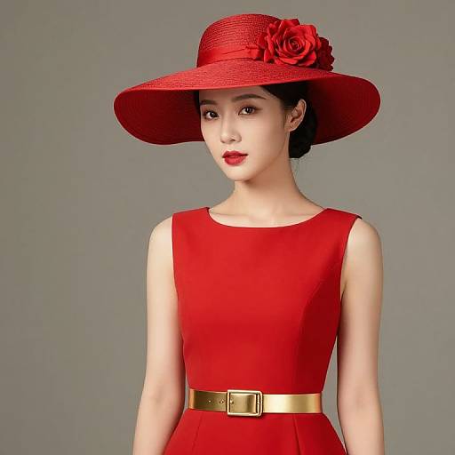Elegant Woman in Red Dress
