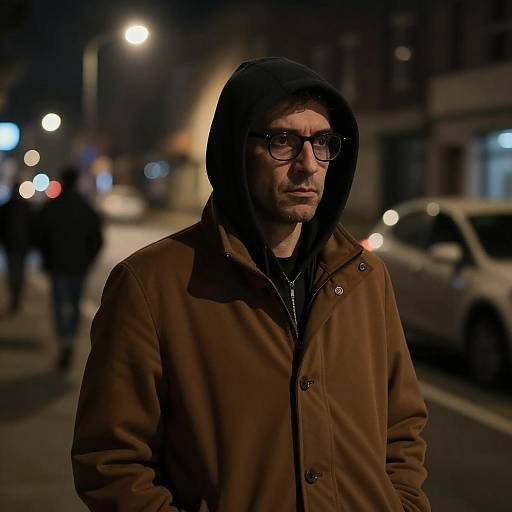 Mysterious Urban Portrait at Night