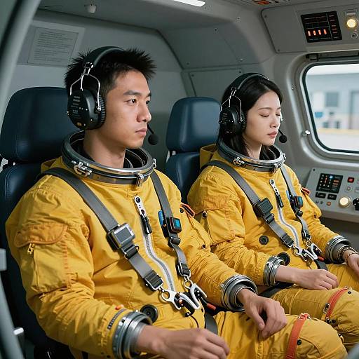 Two Astronauts in a Cockpit Scene