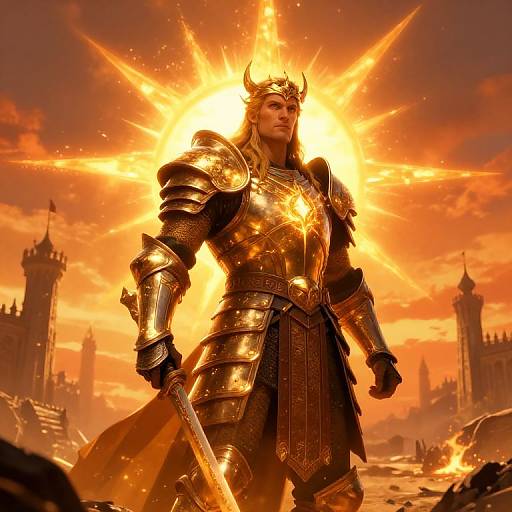 Escanor Sun God Warrior with Radiant Armor