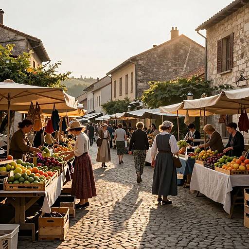 Vintage European Market at Dawn