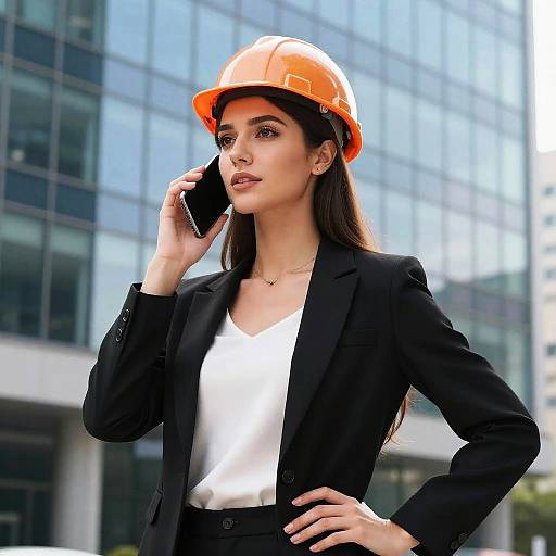 Professional Woman with Safety Helmet