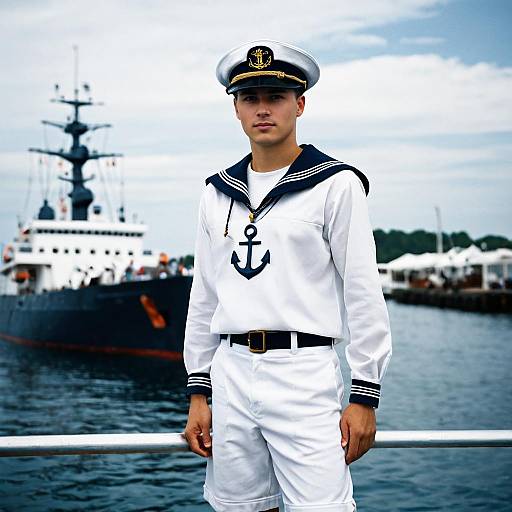 Realistic Male Sailor Costume Scene