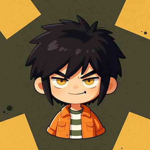 Quirky Chibi Character Ink Sketch