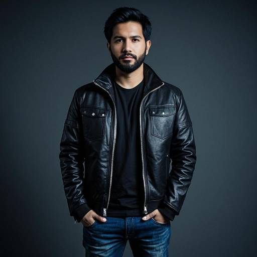 Modern Casual Man in Leather Jacket