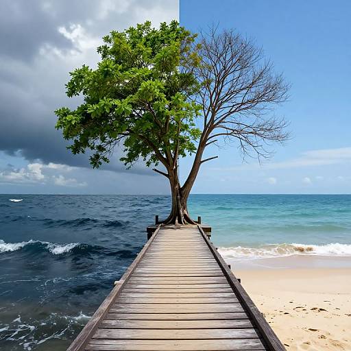Surreal Pier with Split Tree