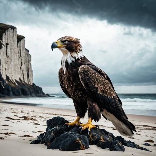 Sea Eagle on Rocky Beach