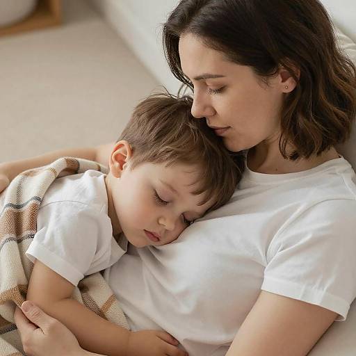 Tender Moment: Mother and Son Sleeping